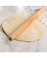 Nordic Ware Wooden French Rolling Pin shown with pie crust