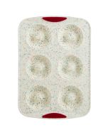 Trudeau White Confetti Silicone 6-Count Jumbo Donut Pan 