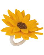  image shows Now Designs by Danica Felt Napkin Ring | Sunflower Splendor against a blank, white background