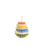 Twinkl Toast Stackable Miniature Vintage Bowls ornament | Snowflake against a white background