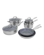 Henckels CLAD H3 Ceramic Nonstick 10 Piece Stainless Steel Cookware Set 