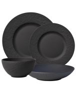 Villeroy & Boch Manufacture Rock 4-Piece Dinnerware Set (Black)