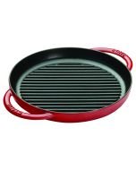 Staub 10” Cast Iron Pure Grill Pan – Cherry Red