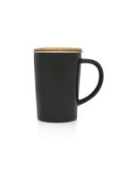 Bredemeijer 14oz Ceramic Tea Mug with Bamboo Lid | Black