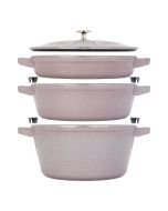 Staub Stackable Dutch Oven, Braiser, and Grill Pan with Lid (Lilac)