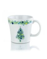 Fiesta® 15 oz. Tapered Mug | Blue Christmas Tree on White