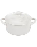 Le Creuset 8oz Mini Round Cocotte Eiffel Tower Collection | White