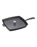 Staub 12" Square Grill Pan & Press Set - Black