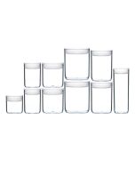 Click Clack Round Pantry Canisters (10-Piece Set) | White