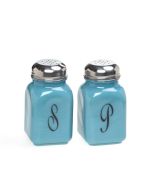 Mosser Glass Monogram Salt & Pepper Set | Georgia Blue
