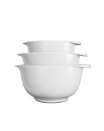 image shows Rosti Victoria 3-Piece Mixing Bowls | White against a blank, white background