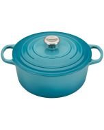 Le Creuset 5.5 Qt. Round Signature Cast Iron French Oven with Stainless Steel Knob | Caribbean Blue