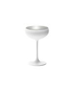 Stolzle 7.75oz Olympia Crystal Champagne Saucer Coupe Glasses - Set of 2 (White & Silver)