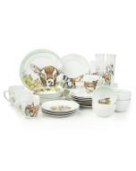 Everything Kitchens 28-Piece Dinnerware Set | Barnyard Baby Animals