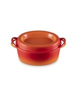 image shows Le Creuset Traditional Oval Doufeu | Flame against a blank, white background