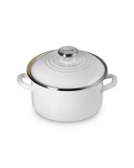 12 Qt. Enamel On Steel Stockpot with Stainless Steel Knob (White