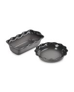 Le Creuset Heritage 2-Piece Fluted Pie Dish & Fluted Loaf Pan Set | Oyster