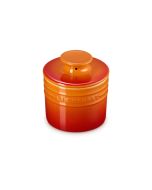 image shows Le Creuset Butter Crock | Flame against a blank, white background