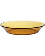 Duralex Lys Amber Soup Plate Against a Plain White Background