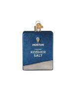 image shows Old World Christmas Ornament | Morton Kosher Salt Box against a blank, white background