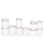 Click Clack Round Pantry Canisters (10-Piece Set) | White