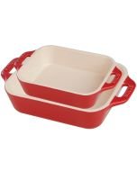 Best Buy: Staub Ceramics 3-piece Mixed Baking Dish Set Cherry 40508-689