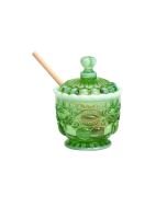 Mosser Glass Eye Winker Honey Jar & Dipper | Green Opal