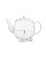 Bredemeijer 17oz Ceramic Teapot | White & Stainless Steel