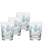 image shows Fiesta® 15oz Tapered Double Old Fashion Glasses (Set of 4) | Botanical Floral against a blank, white background