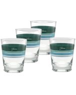  image shows Fiesta® 15oz Tapered Double Old Fashion Glasses (Set of 4) | Edgeline Aegean  against a blank, white background 