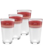 image shows Fiesta® 16oz Cooler Glasses (Set of 4) | Edgeline Sunset Horizon against a blank, white background