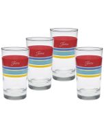 image shows Fiesta® 7oz Juice Glasses (Set of 4) | Edgeline Vibrant against a blank, white background