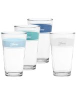 image shows Fiesta®16oz Cooler Glasses (Set of 4) | Coastal Blues against a blank, white background
