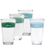 image shows Fiesta® 16oz Cooler Glasses (Set of 4) | Aegean Frame  against a blank, white background