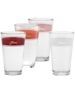 image shows Fiesta® 16oz Cooler Glasses (Set of 4) | Sunset Horizon Frame against a blank, white background