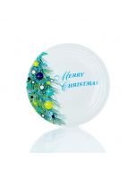 Fiesta® 9" Round Luncheon Plate | Blue Merry Christmas Tree (White)