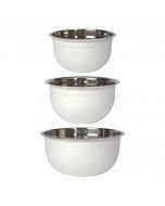 Now Designs by Danica Stainless Steel Mixing Bowls (Set of 3) | Matte White