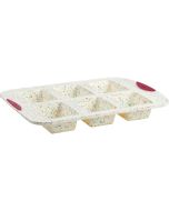 Trudeau White Confetti Silicone 6-Count Mini Loaf Pan