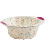 Trudeau White Confetti Fluted Cake Pan