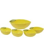 Certified International 5-Piece Melamine 3-D Lemon Serving Bowl Set | Lemon Zest