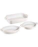 Staub 3-Piece Mixed Baking Dish Set | White