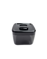image shows Click Clack 1 Quart Cube Storage Container | Black against a blank, white background