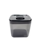 image shows Click Clack 1.5 Quart Cube Storage Container | Black against a blank, white background