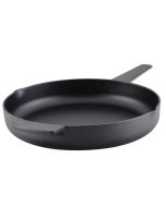 KitchenAid Pre Seasoned Cast Iron 12" Open Frying Pan | Black