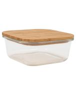 BIA Cordon Bleu 7oz Square Glass Container with Bamboo Lid