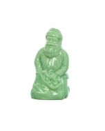 Mosser Glass Holiday Collection Kneeling Santa Figurine | Jadeite