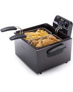 Presto® Stainless Steel Dual Basket ProFry® Immersion Element Deep Fryer | 5 Qt. - Black