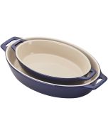 Staub 2-Piece Oval Baking Dish Set | Dark Blue