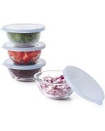Oggi Prep, Store & Serve Plastic Bowl w/See-Thru Lid- Dishwasher, Microwave  & Freezer Safe, (4 qt) White/Aqua