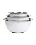 OXO Good Grips 3-Piece Stainless Steel Mixing Bowl Set (White)